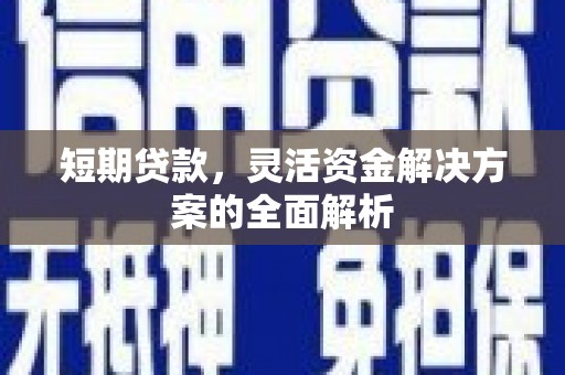 巩义短期贷款，灵活资金解决方案的全面解析