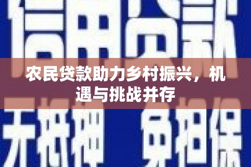 师宗农民贷款助力乡村振兴，机遇与挑战并存