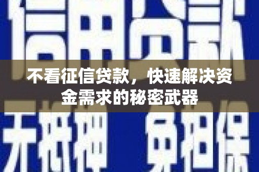 宣汉不看征信贷款，快速解决资金需求的秘密武器