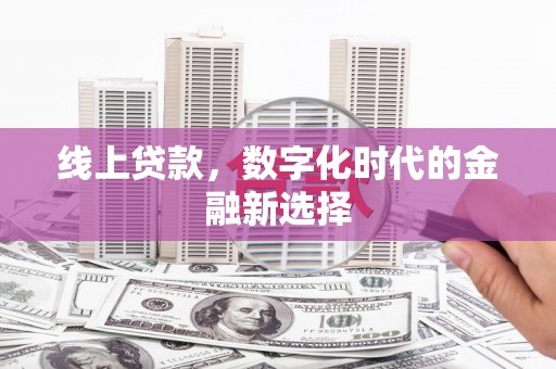 屏南线上贷款，数字化时代的金融新选择