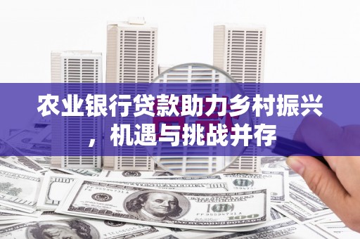宜黄农业银行贷款助力乡村振兴，机遇与挑战并存