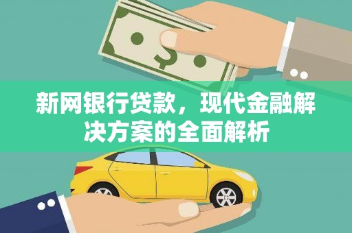 崖州新网银行贷款，现代金融解决方案的全面解析