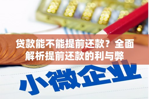 湖里贷款能不能提前还款？全面解析提前还款的利与弊