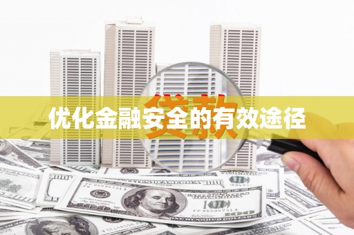 颍上优化金融安全的有效途径